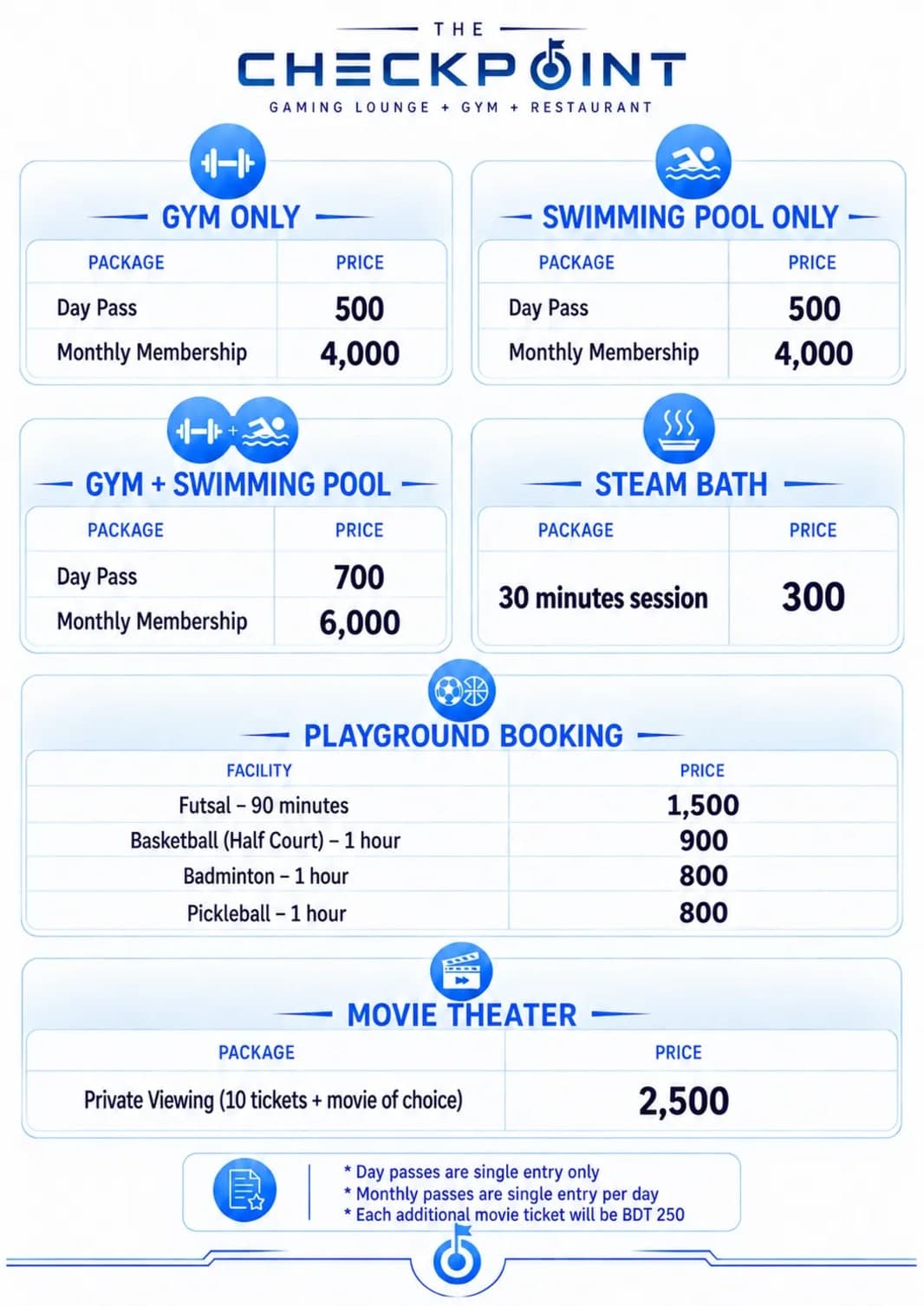 The Checkpoint fitness packages and membership pricing
